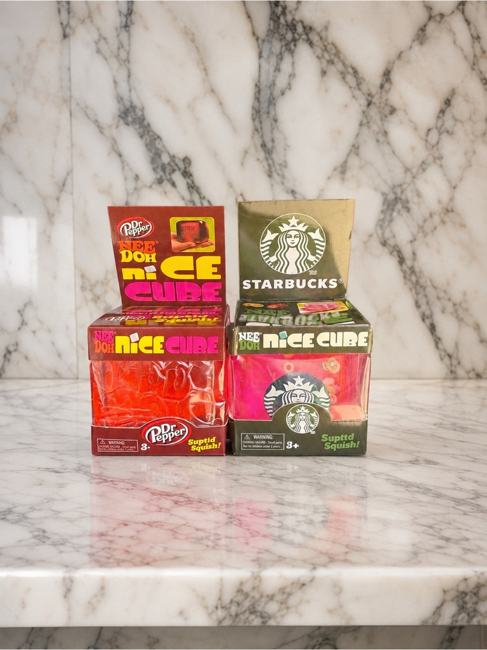 Starbucks Neon Pink & Dr Pepper NEE DOH Nice Cube Set